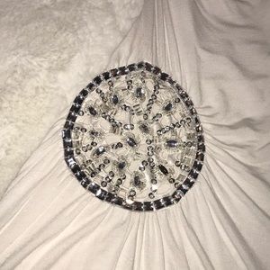 Strapless shirt with rhinestones